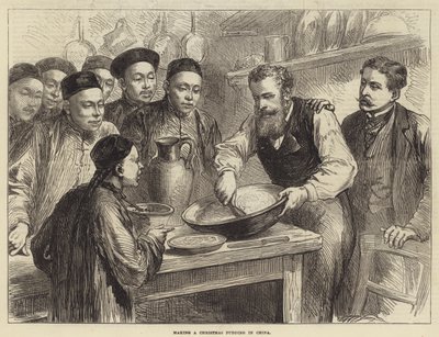 在中国制作圣诞布丁（雕刻） 作者 英语学校