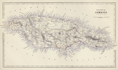 地图：牙买加岛》，G-H-斯旺斯顿绘制，爱丁堡（彩色印刷版） 作者 英语学校