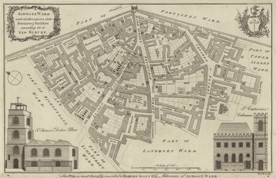Aldgate Ward地图，伦敦 作者 英语学校