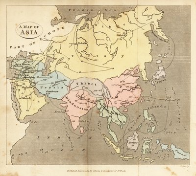 亚洲地图，19世纪初 作者 英语学校