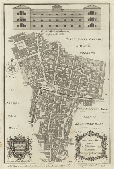 Cripplegate Ward，伦敦地图 作者 英语学校