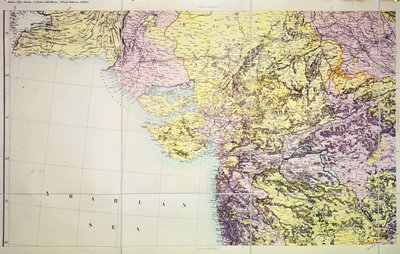 Cutch和Bombay Presidency地图，印度，1898年 作者 英语学校