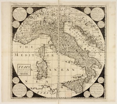 意大利地图，约 1730 年（雕刻） 作者 英语学校