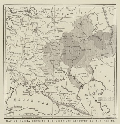 俄罗斯地图，显示受饥荒影响的地区 作者 英语学校