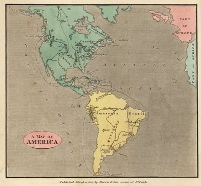 美洲地图，约 1821 年 作者 英语学校