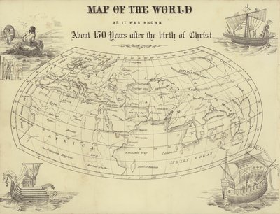 基督诞生约 150 年后的世界地图（雕刻） 作者 英语学校
