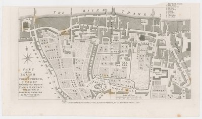 地图显示R Wilkinson的巴黎花园庄园，1822年 作者 英语学校