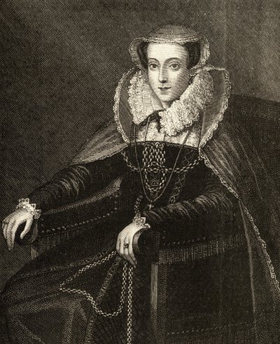 苏格兰玛丽女王（1542-87）（雕刻） 作者 英语学校
