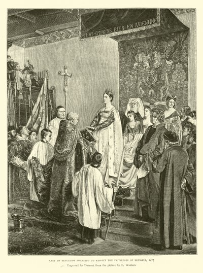 勃艮第的玛丽誓言尊重布鲁塞尔的特权，1477年 作者 英语学校