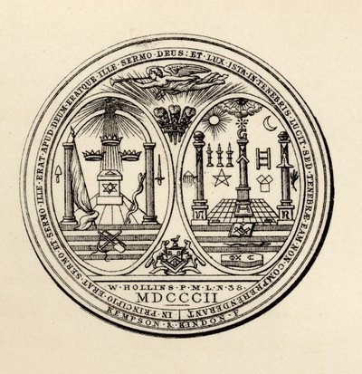 Masonic seal，1802，来自“共济会的历史，第三卷”，由托马斯·C·杰克出版，伦敦，1883年 作者 英语学校