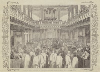 1844年圣周四，在白厅教堂举行的Maundy Money游行 作者 英语学校