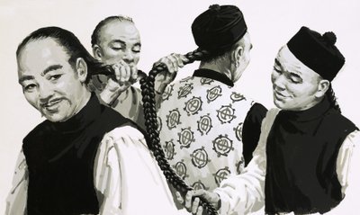 测量中国人头发的辫子 作者 英语学校