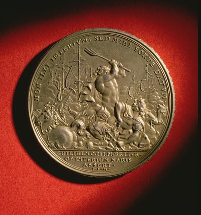 纪念1692年La Hogue战役的金牌（金属）（另见144617） 作者 英语学校