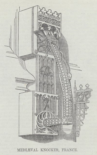 Mediaeval Knocker, France (engraving) 作者 英语学校