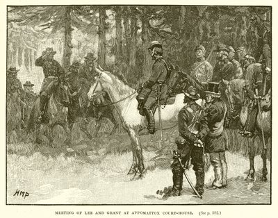 在Appomattox Court-House举行李和格兰特会议 作者 英语学校