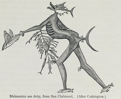 美拉尼西亚海神，来自&39;人类的历史&39;，第1卷，由Friedrich Ratzel教授，1896年 作者 英语学校