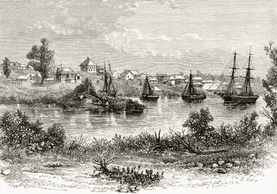 1840年的墨尔本，来自霍华德威洛比的“澳大利亚图片”，1886年由伦敦宗教学会出版 作者 英语学校