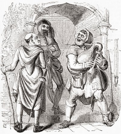 Miller, Manciple and Reeve，摘自《古老的英格兰》：图画博物馆》，1847 年出版。1847 作者 英语学校