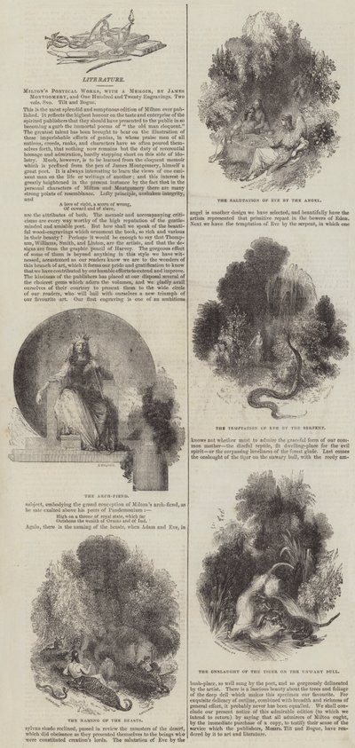 弥尔顿的诗作，带回忆录，詹姆斯·蒙哥马利（版画） 作者 英语学校