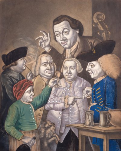 欢乐与友谊》，约 1770 年（手工彩色水墨画） 作者 英语学校
