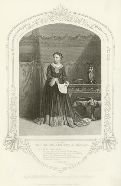 Laura Addison小姐为Imogen，Cymbeline，Act I，Scene VII 作者 英语学校
