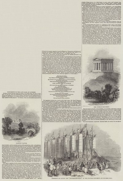 已故达勒姆伯爵纪念碑（雕刻） 作者 英语学校