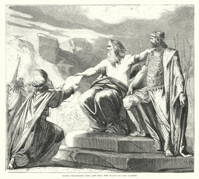 Moses delivering the Law into the Hands of the Priests (engraving) 作者 英语学校