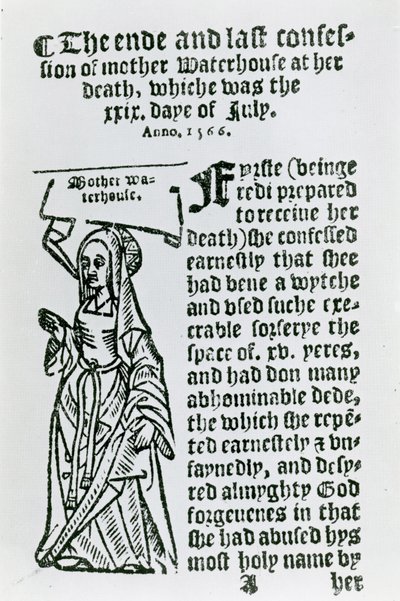 Mother Waterhouse（c.1503-1566），小册子，1566年 作者 英语学校