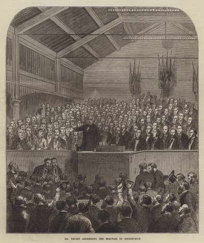 布莱特先生向伯明翰选民发表讲话（版画） 作者 英语学校