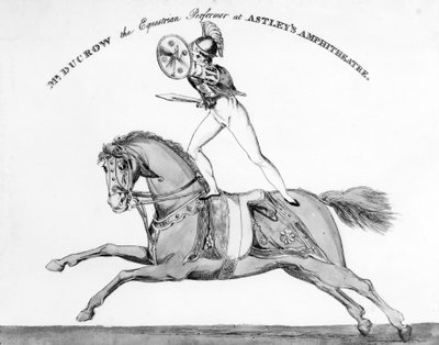 1840年左右，Astleys Amphitheatre的马术表演者Ducrow先生 作者 英语学校