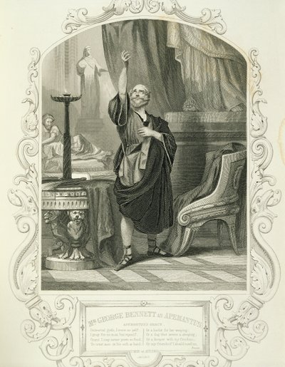 George Bennett先生作为Apemantus，第一幕第2幕，由William Shakespeare在雅典Timon（1564-1616） 作者 英语学校