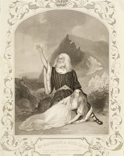 Macready先生，作为King Lear，第五幕第3幕，由William Shakespeare饰演（1564-1616） 作者 英语学校