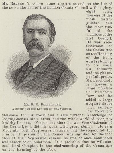 伦敦郡议会议员 R M Beachcroft 先生（版画） 作者 英语学校