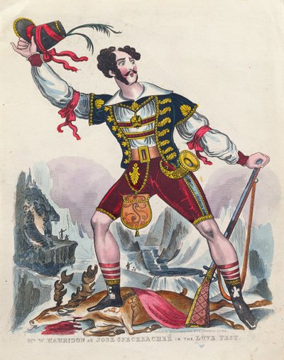 W. Harrison先生在爱情测试中饰演Jose Speckbacher，1840年 作者 英语学校