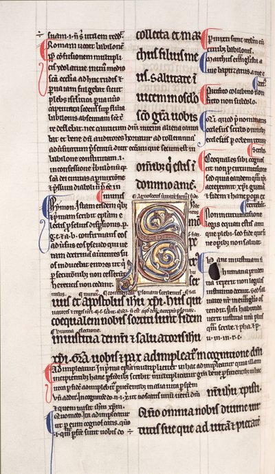 Ms.27, f.109v: Page from a glossed copy of the New Testament (vellum) 作者 英语学校
