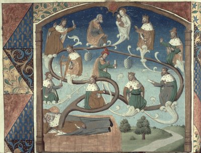 Hunter女士36 f.36v上帝，来自Hunterian Psalter，c.1170 作者 英语学校