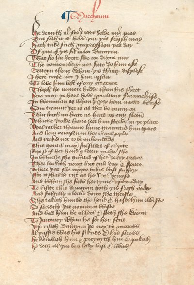 New Coll 314女士，f90v，Geoffrey Chaucer撰写的坎特伯雷故事集（牛皮纸笔墨水） 作者 英语学校