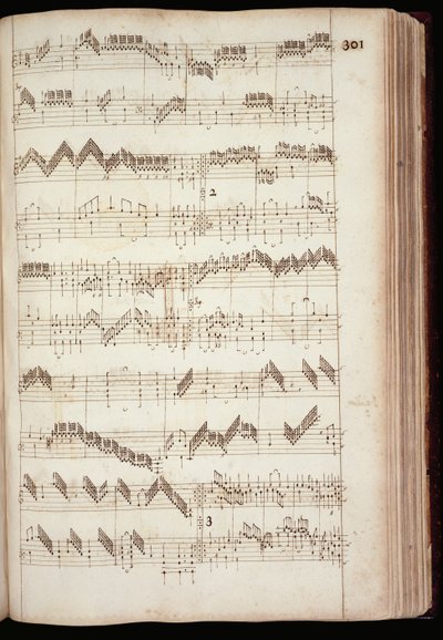 Mu Ms 168，p.301：Fitzwilliam Virginal的页面，以及16世纪和17世纪初的键盘音乐（纸上墨水） 作者 英语学校
