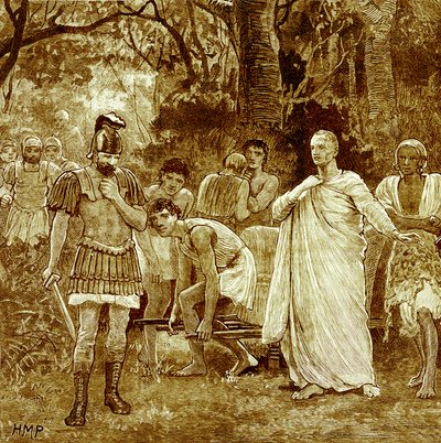 西塞罗谋杀案，爱德华奥利尔的卡塞尔斯画报世界历史插图，1890年出版（数字增强图像） 作者 English School