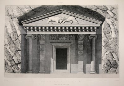 迈拉--在岩石上开凿的墓穴，出版。1863年石版画。 作者 英语学校