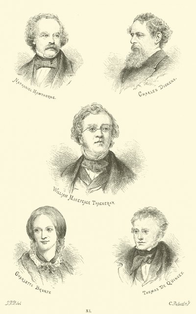 Nathaniel Hawthorne，Charles Dickens，William Makepeace Thackeray，Charlotte Bronte，Thomas De Quincey 作者 英语学校