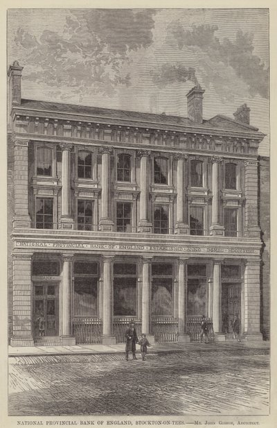 英国国家省级银行，Stockton-on-Tees（雕刻）。 作者 英语学校