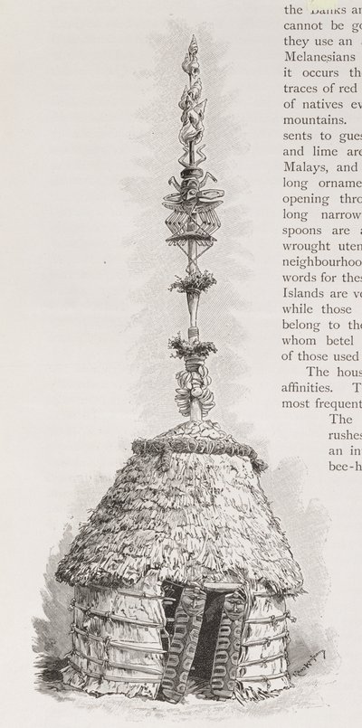 新喀里多尼亚小屋，来自&39;人类历史&39;，第1卷，由Friedrich Ratzel教授，1896年 作者 英语学校