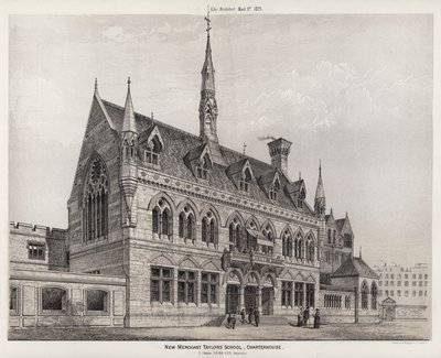 新商人泰勒学校，切特豪斯（雕刻）。 作者 英语学校