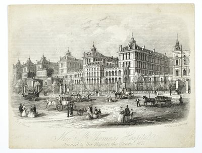 新的圣托马斯医院，由女王陛下1871年开放，酒吧。 JT Wood 作者 英语学校