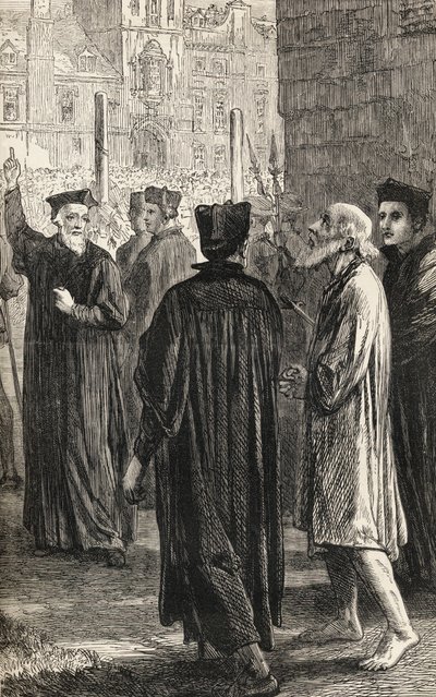 Nicholas Ridley在执行途中，1865年（木版画） 作者 英语学校