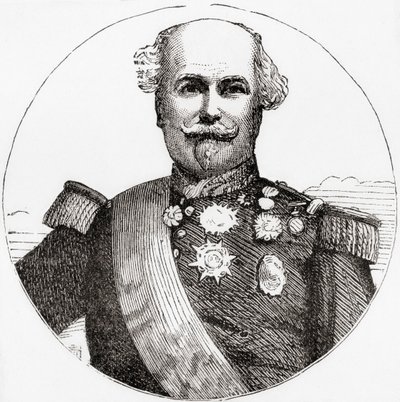 尼古拉-查尔斯-奥迪诺，摘自沃德和洛克的《世界历史插图》，约 1882 年出版。 作者 English School