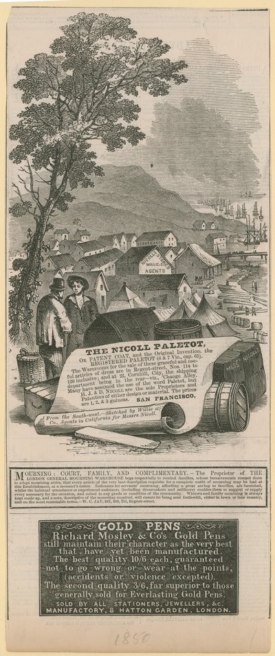 Nicoll Paletot，Richard Mosley＆Co和伦敦General Mourning Warehouse Advertising 作者 英语学校