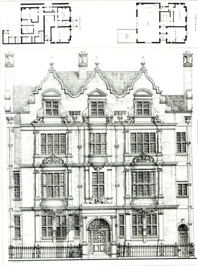 南肯辛顿的70 Ennismore花园，1886年7月23日的建筑新闻 作者 英语学校