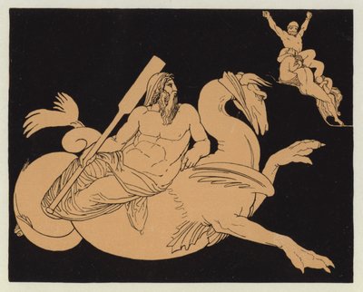 骑着长翼骏马的奥西努斯（彩色石版画） 作者 英语学校